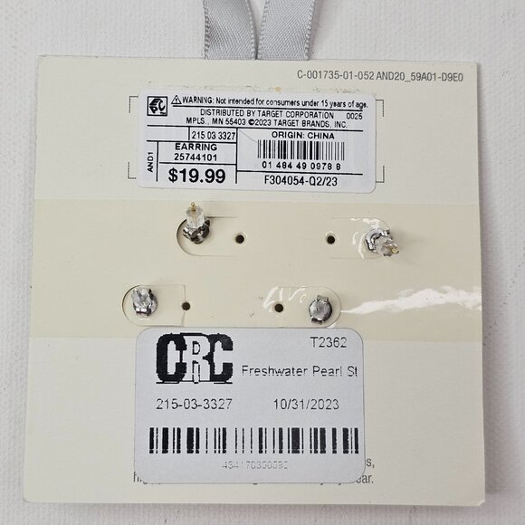 A New Day Freshwater Pearl Earring Duo Sterling Silver Set 2 - Picture 5 of 5